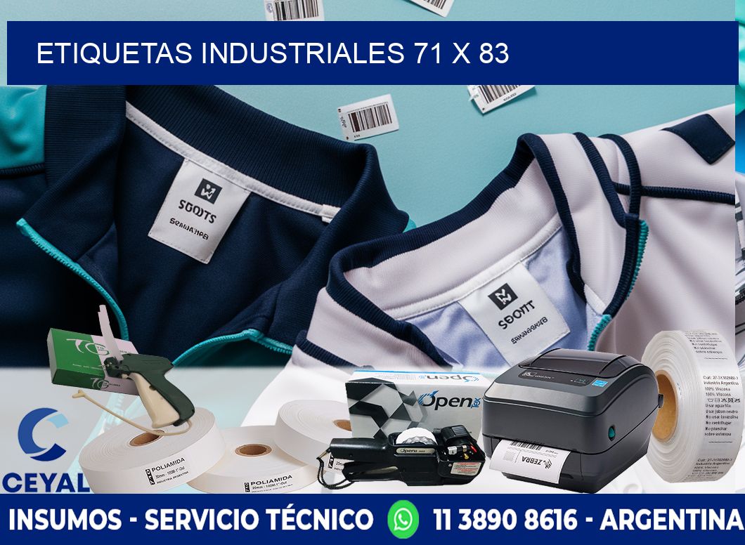 Etiquetas industriales 71 x 83