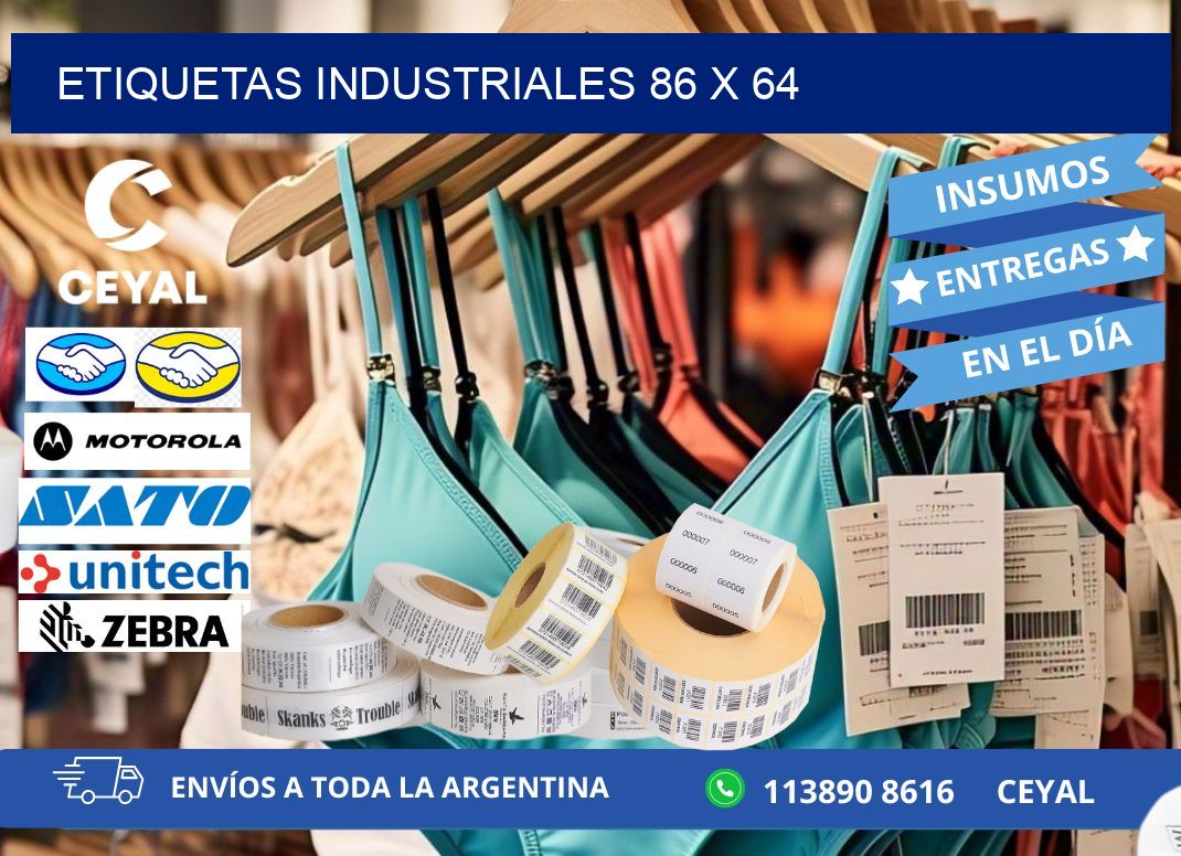 Etiquetas industriales 86 x 64