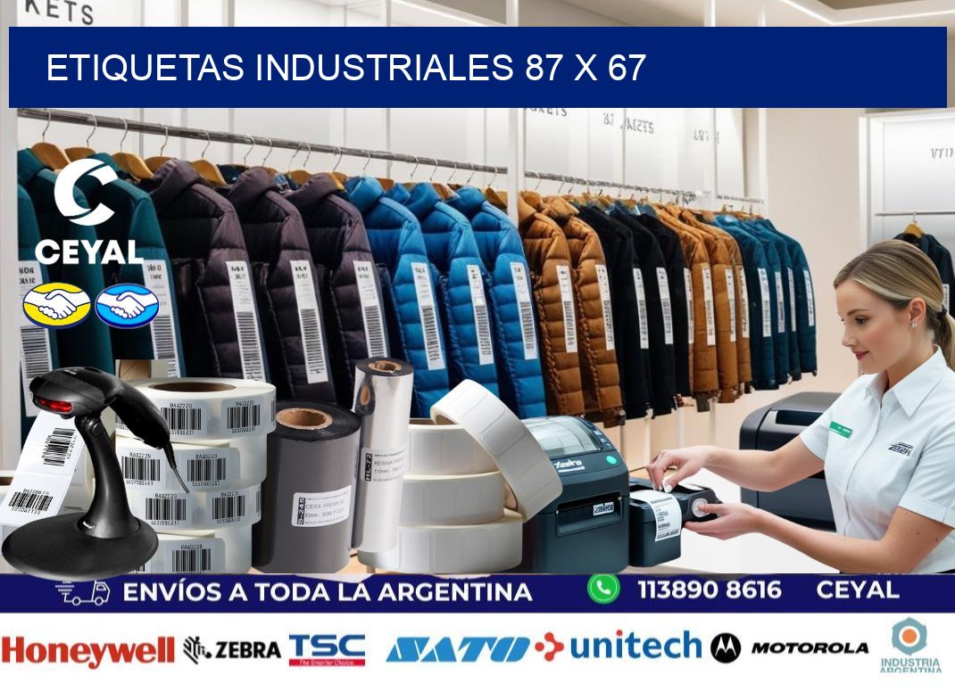 Etiquetas industriales 87 x 67