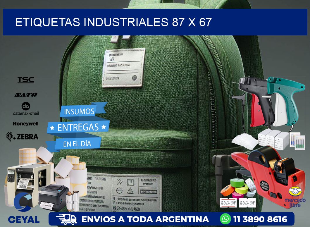Etiquetas industriales 87 x 67
