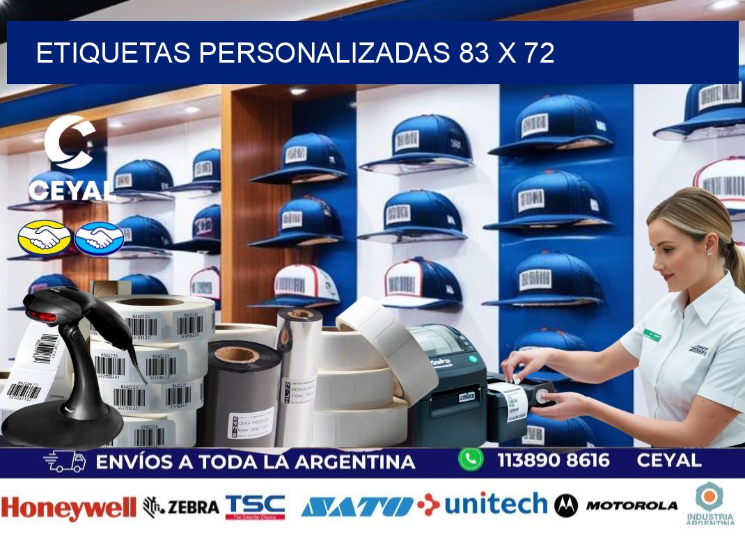 Etiquetas personalizadas 83 x 72
