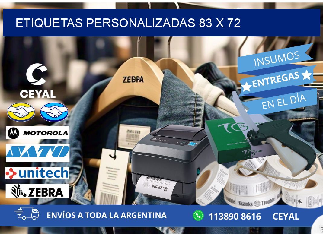 Etiquetas personalizadas 83 x 72