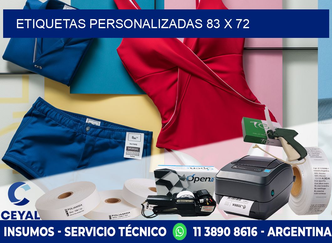 Etiquetas personalizadas 83 x 72