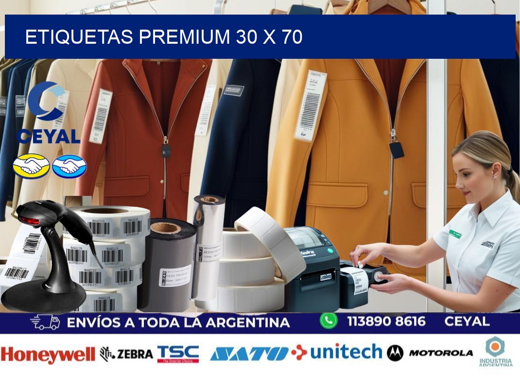 Etiquetas premium 30 x 70