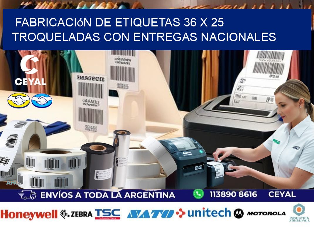 Fabricación de etiquetas 36 x 25 troqueladas con entregas nacionales