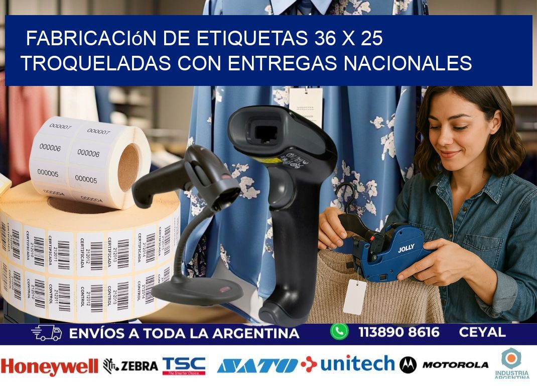 Fabricación de etiquetas 36 x 25 troqueladas con entregas nacionales