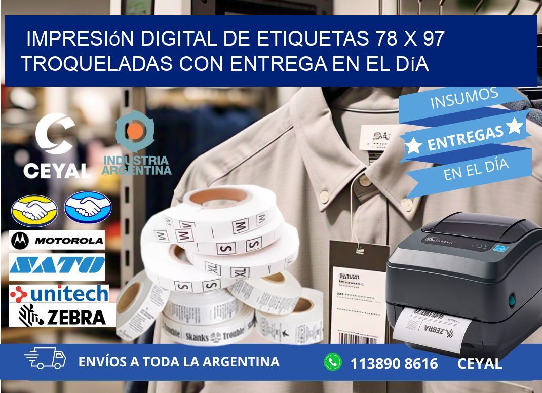 Impresión digital de etiquetas 78 x 97 troqueladas con entrega en el día