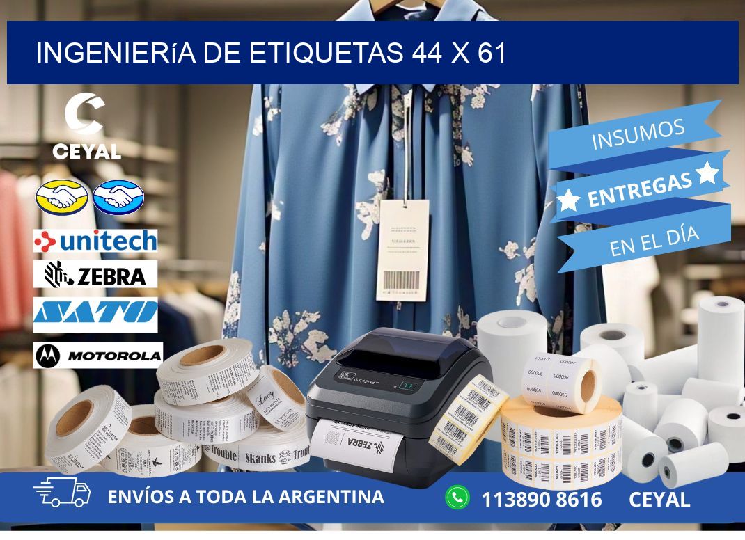 Ingeniería de etiquetas 44 x 61