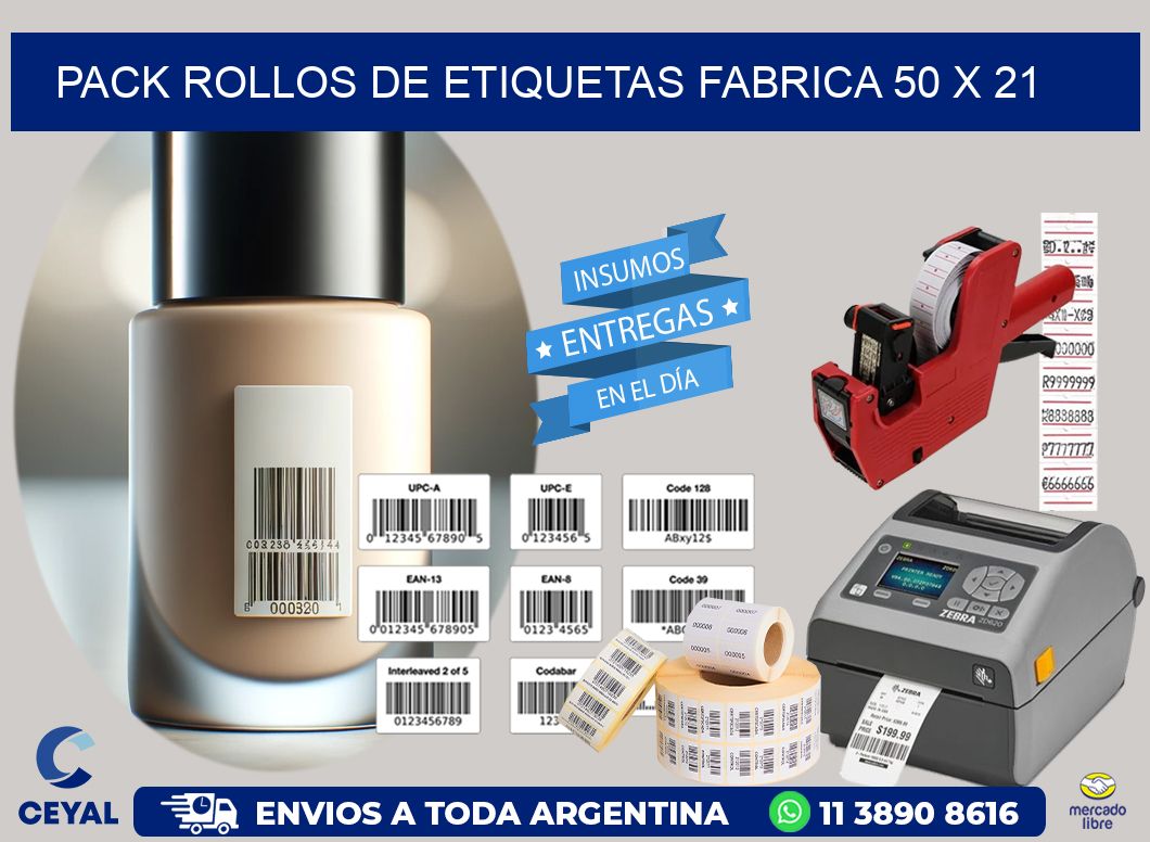 Pack ROLLOS DE ETIQUETAS FABRICA 50 x 21