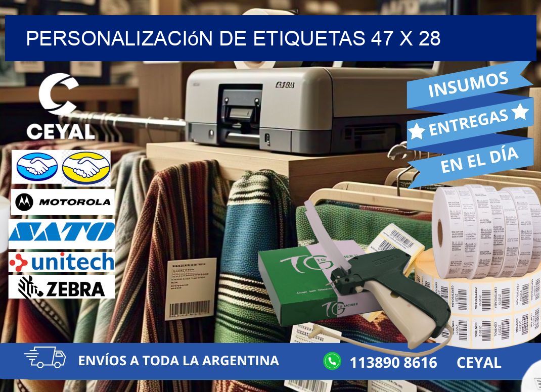 Personalización de etiquetas 47 x 28