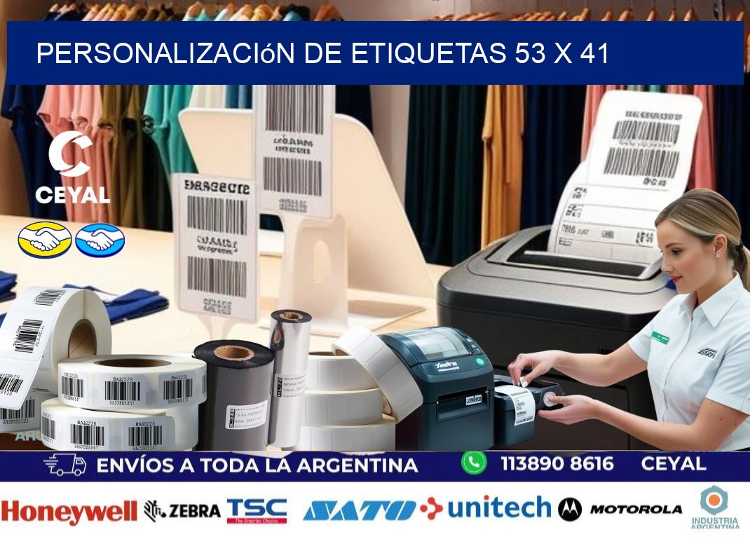 Personalización de etiquetas 53 x 41