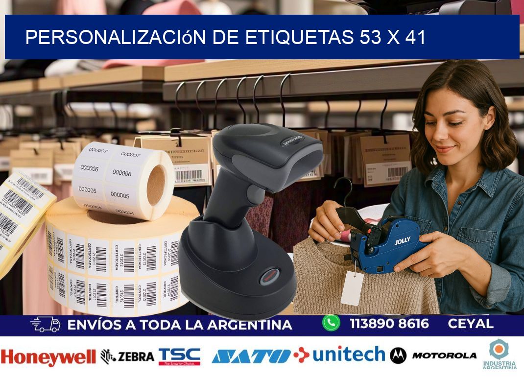 Personalización de etiquetas 53 x 41