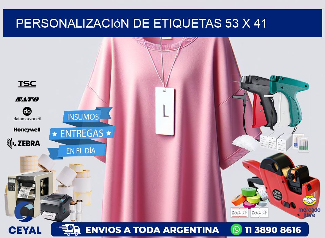 Personalización de etiquetas 53 x 41