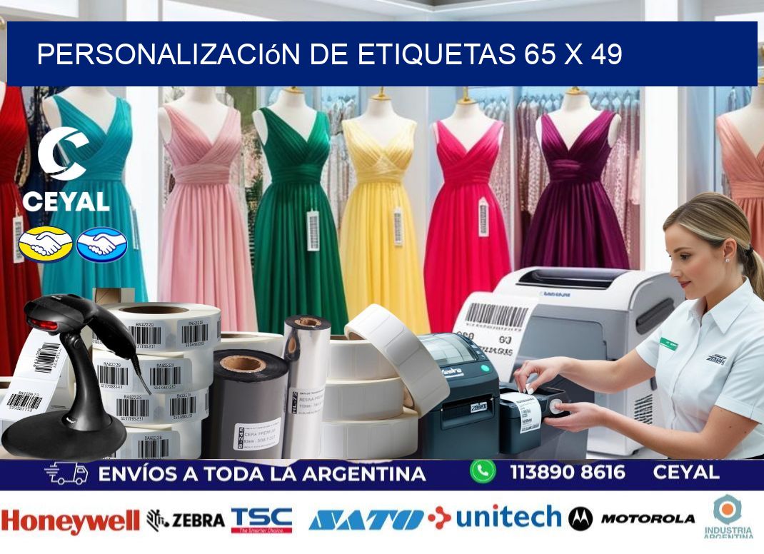 Personalización de etiquetas 65 x 49
