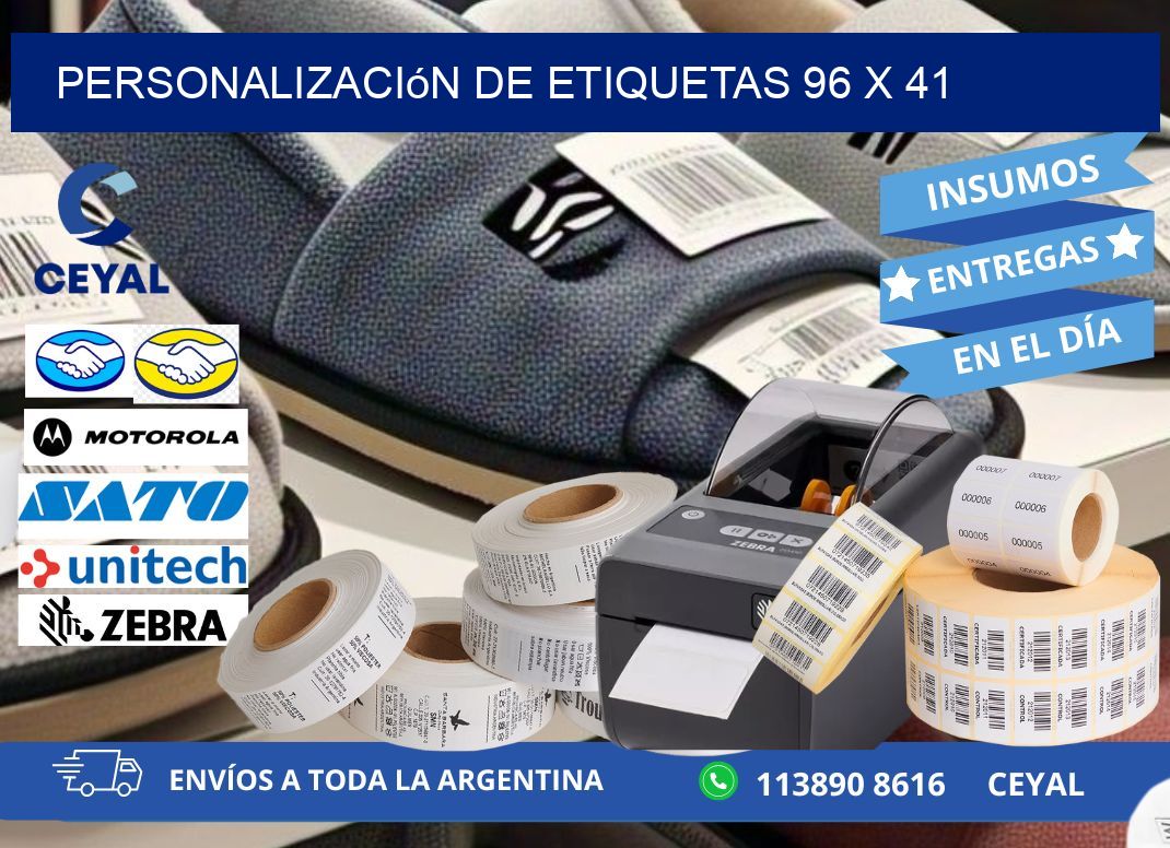 Personalización de etiquetas 96 x 41