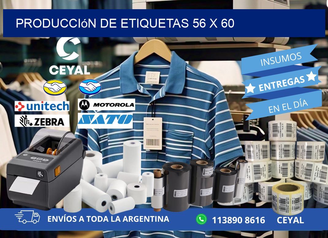 Producción de etiquetas 56 x 60
