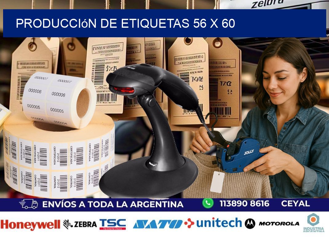 Producción de etiquetas 56 x 60