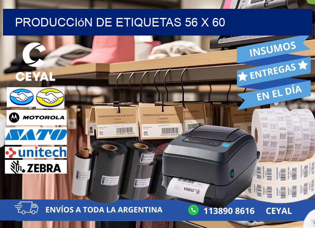 Producción de etiquetas 56 x 60