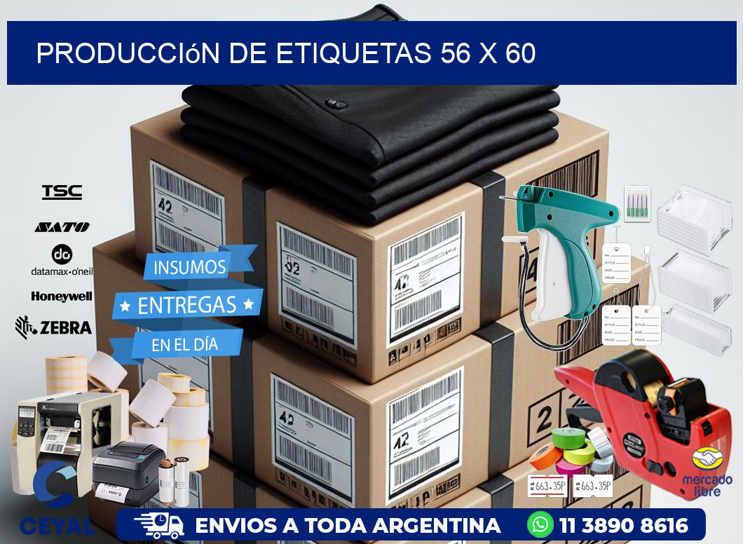 Producción de etiquetas 56 x 60