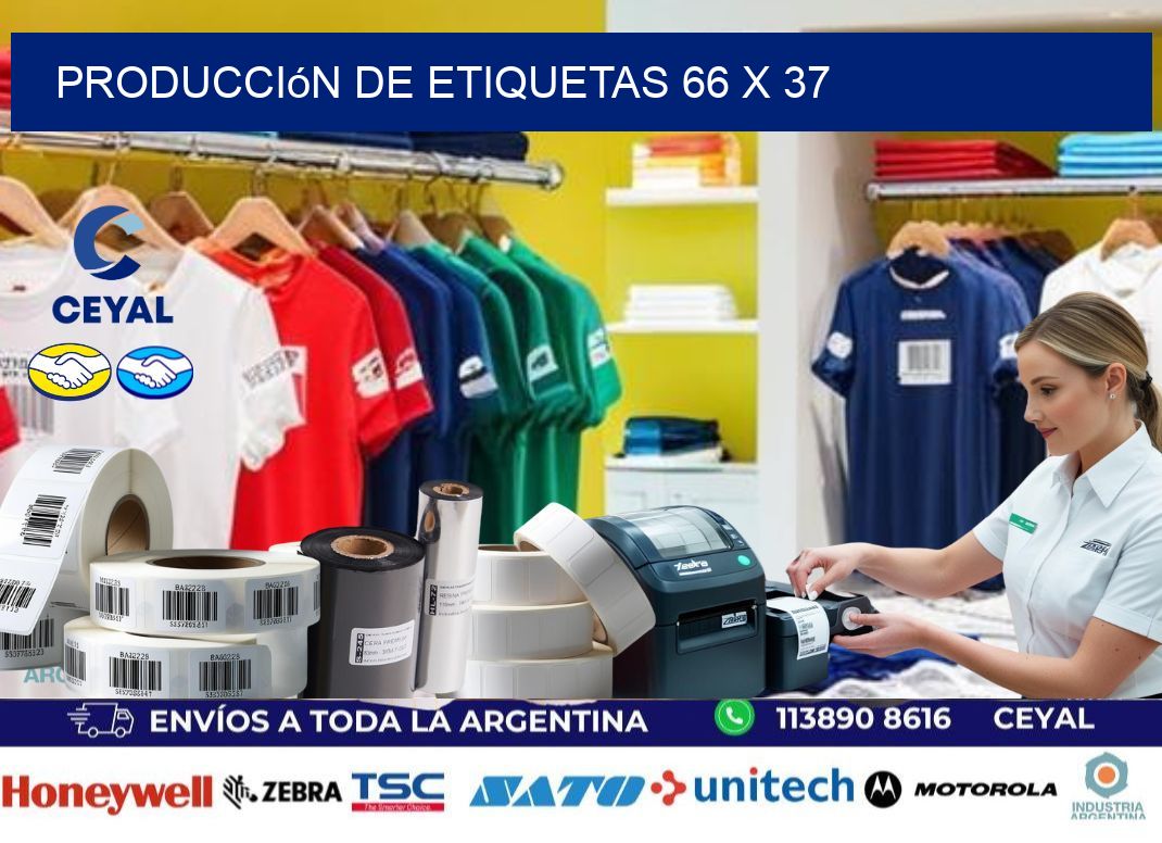 Producción de etiquetas 66 x 37
