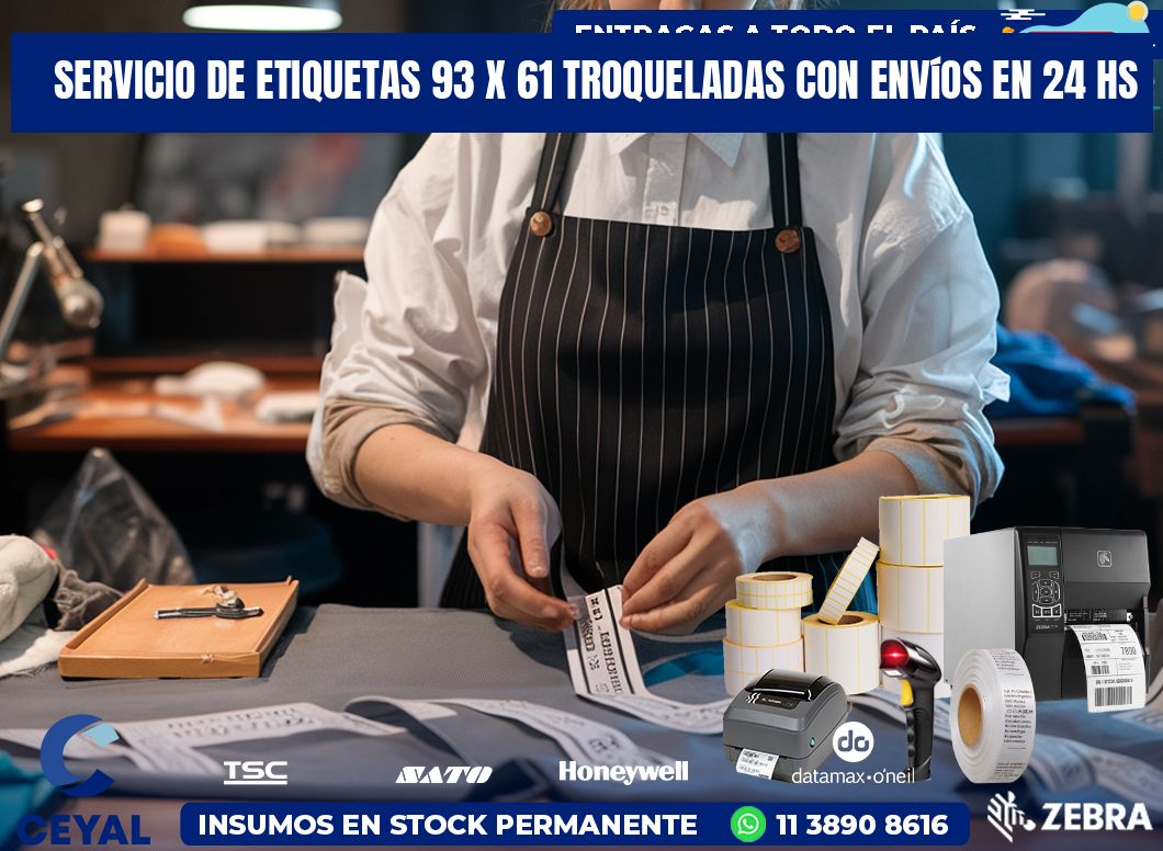 Servicio de etiquetas 93 x 61 troqueladas con envíos en 24 hs
