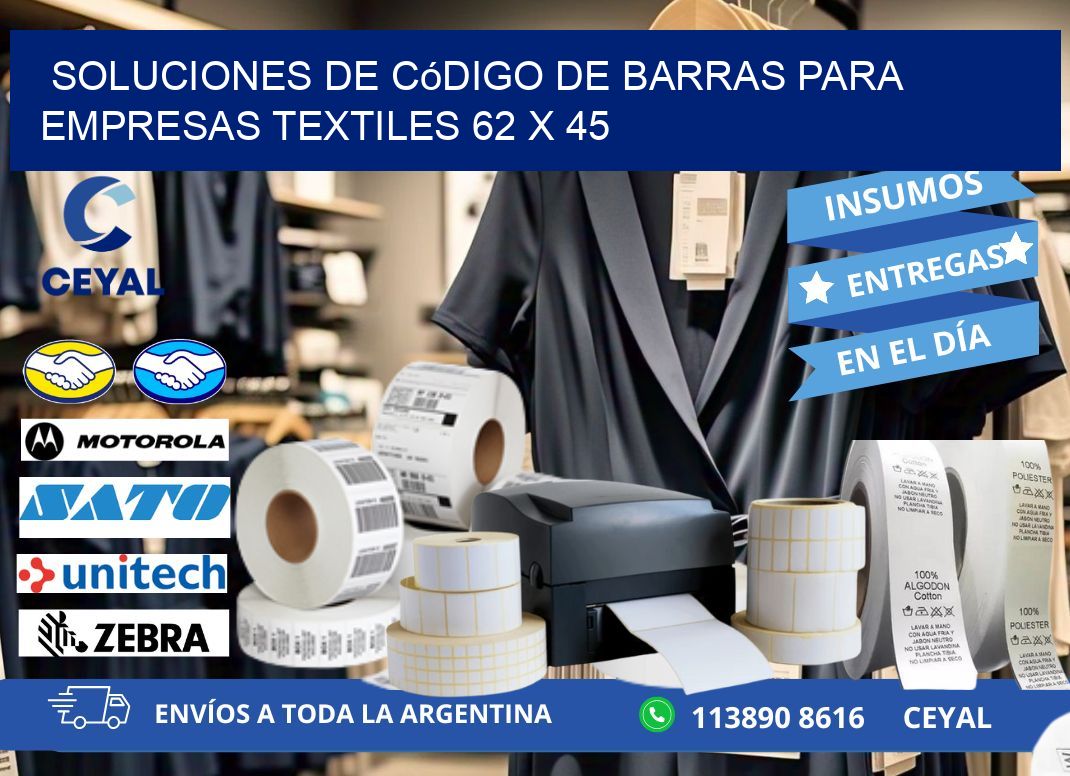 Soluciones de Código de Barras para Empresas Textiles 62 x 45