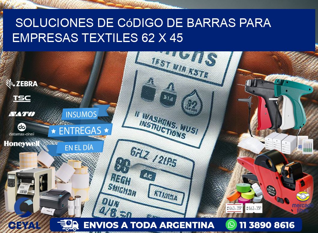Soluciones de Código de Barras para Empresas Textiles 62 x 45