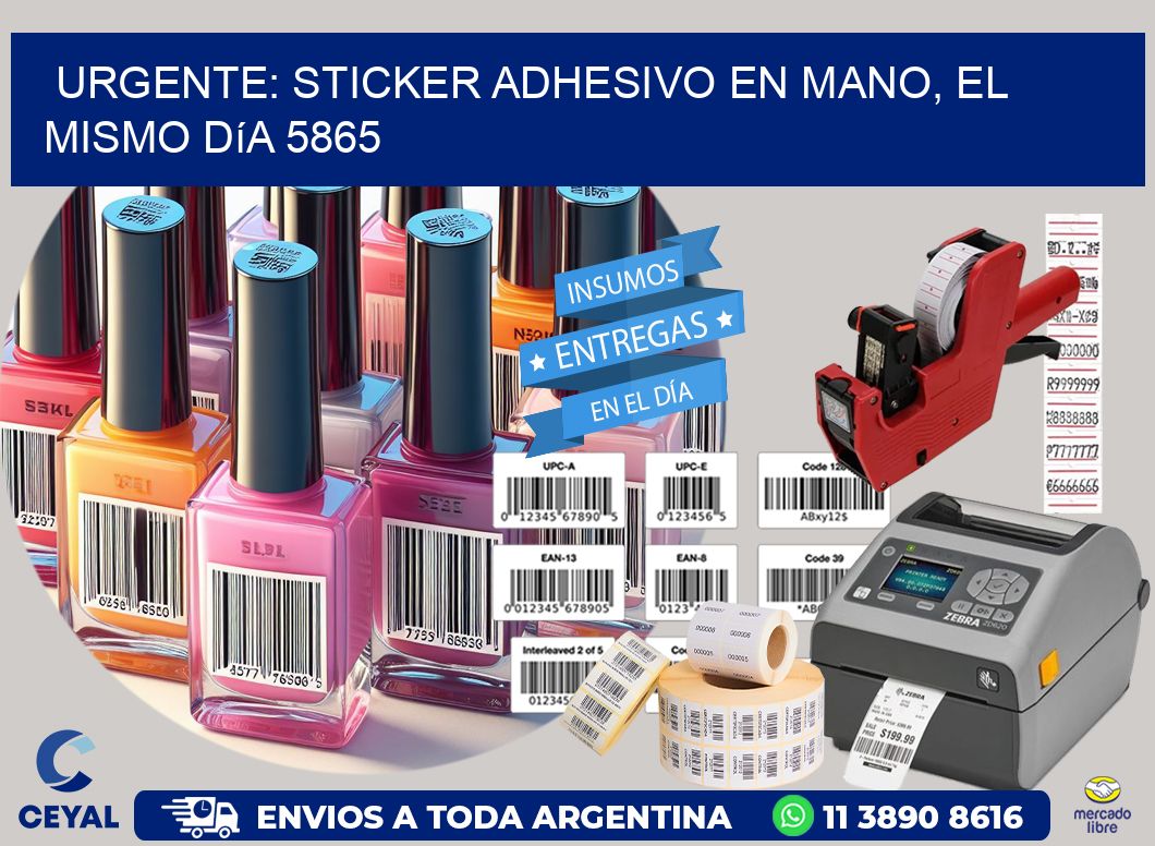 Urgente: Sticker adhesivo en Mano, el Mismo Día 5865