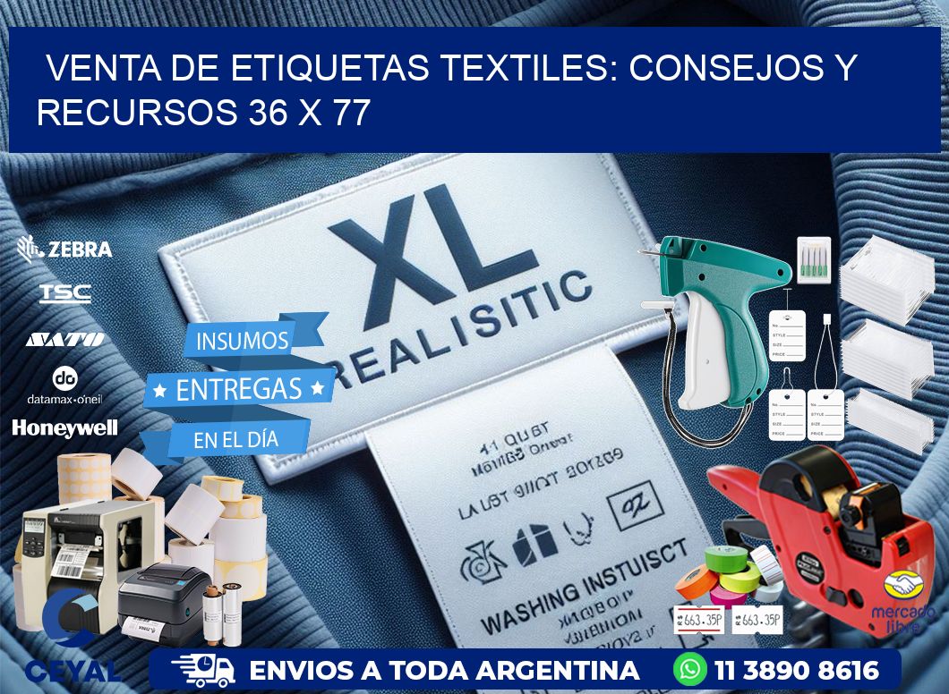 Venta de Etiquetas Textiles: Consejos y Recursos 36 x 77