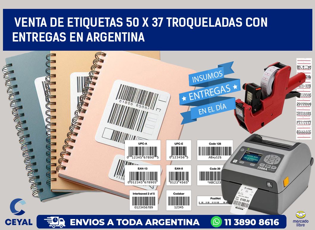 Venta de etiquetas 50 x 37 troqueladas con entregas en Argentina