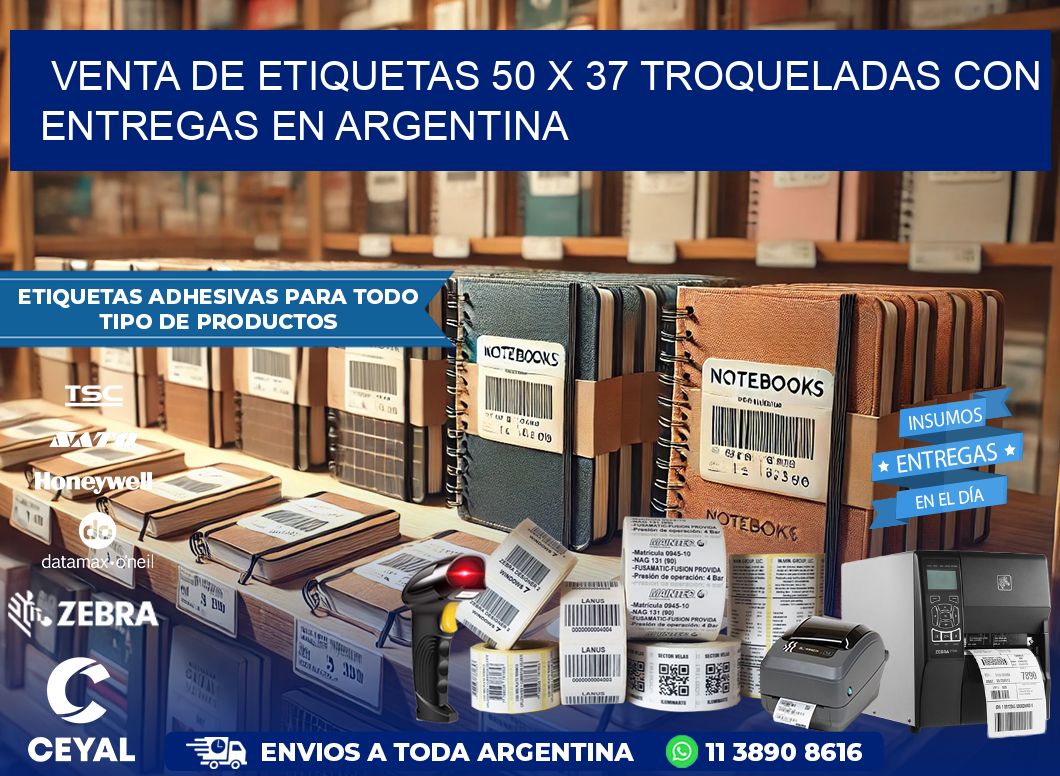 Venta de etiquetas 50 x 37 troqueladas con entregas en Argentina