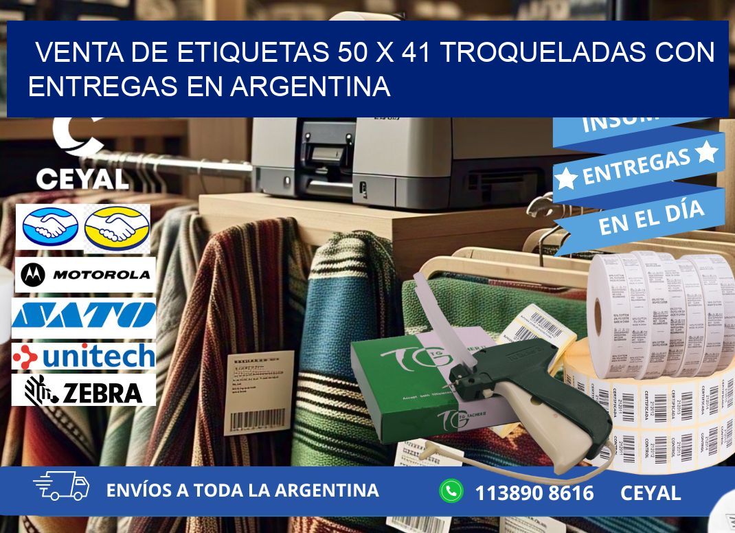 Venta de etiquetas 50 x 41 troqueladas con entregas en Argentina