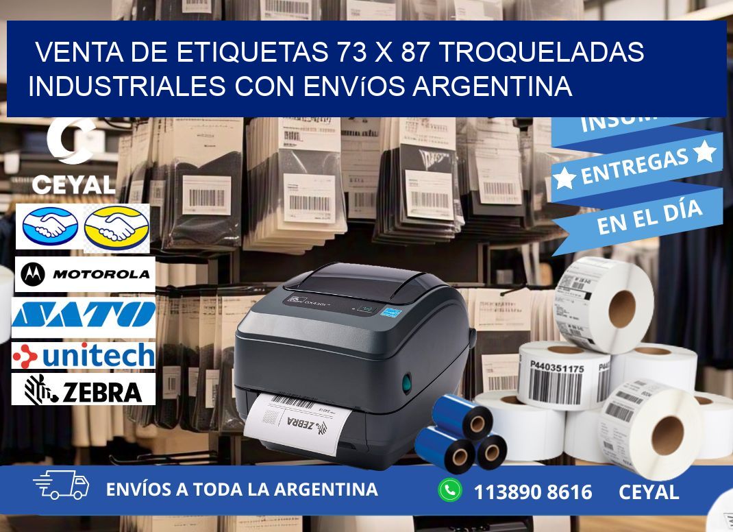 Venta de etiquetas 73 x 87 troqueladas industriales con envíos Argentina