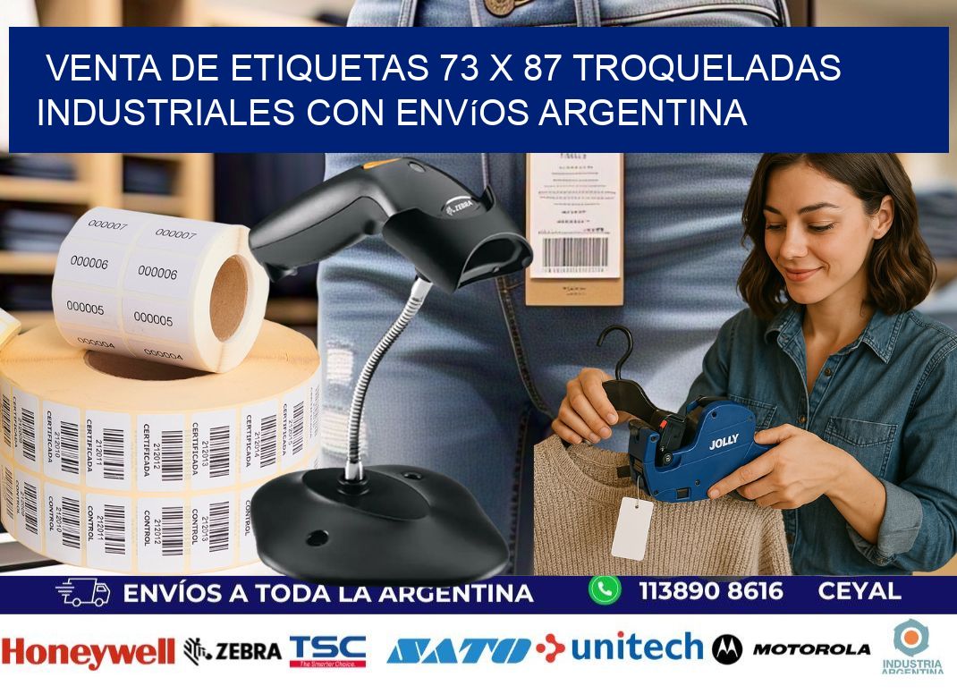 Venta de etiquetas 73 x 87 troqueladas industriales con envíos Argentina
