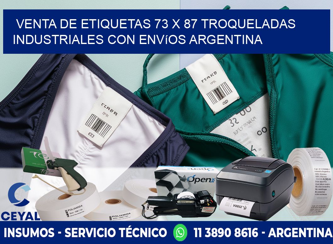 Venta de etiquetas 73 x 87 troqueladas industriales con envíos Argentina