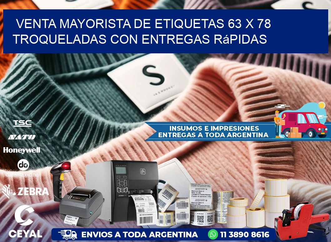 Venta mayorista de etiquetas 63 x 78 troqueladas con entregas rápidas