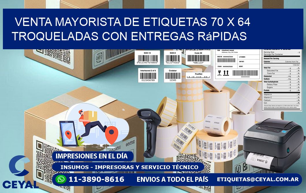Venta mayorista de etiquetas 70 x 64 troqueladas con entregas rápidas