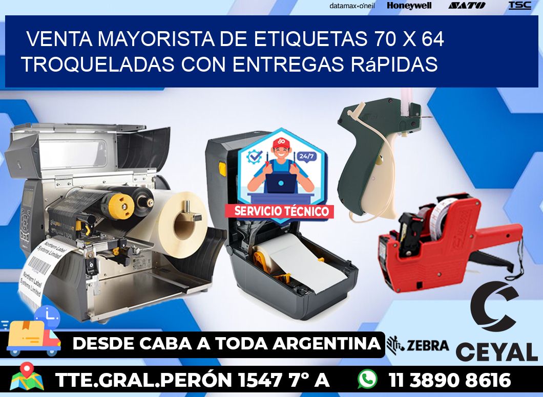 Venta mayorista de etiquetas 70 x 64 troqueladas con entregas rápidas