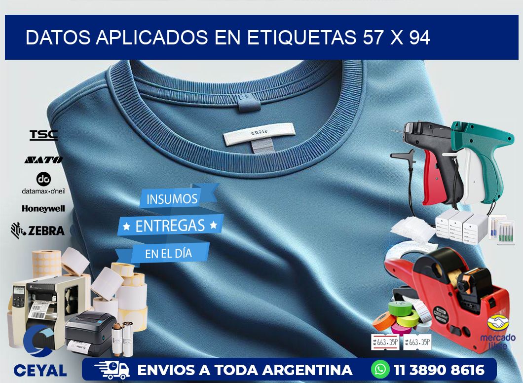 datos aplicados en etiquetas 57 x 94