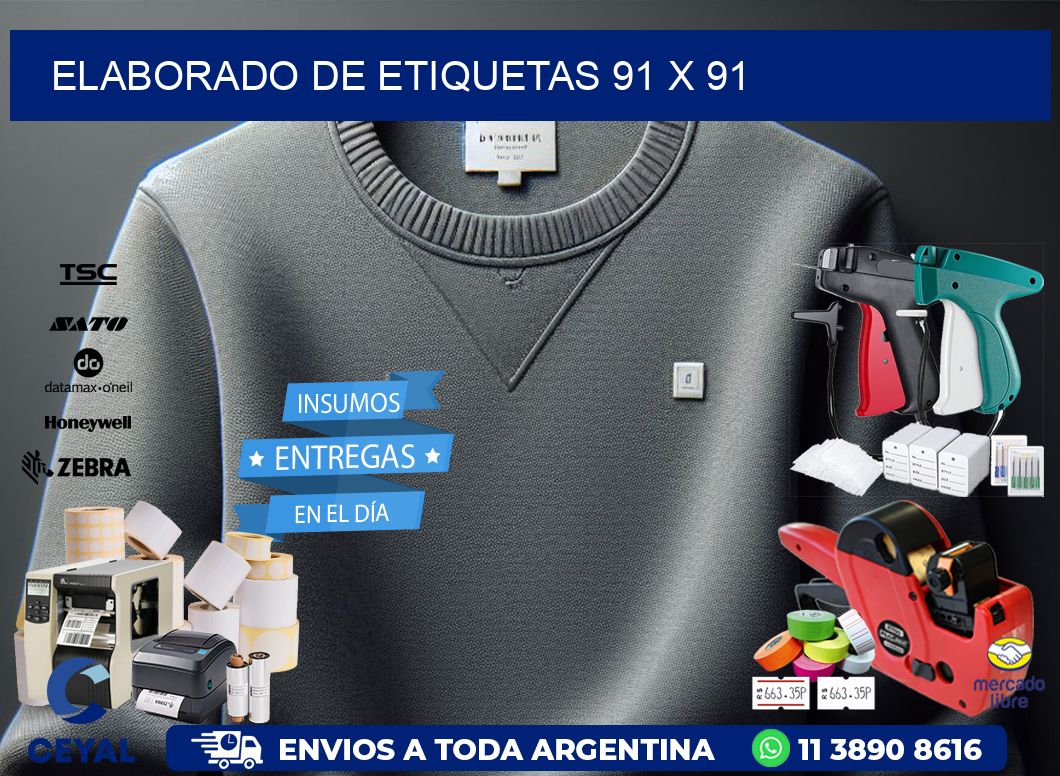 elaborado de etiquetas 91 x 91