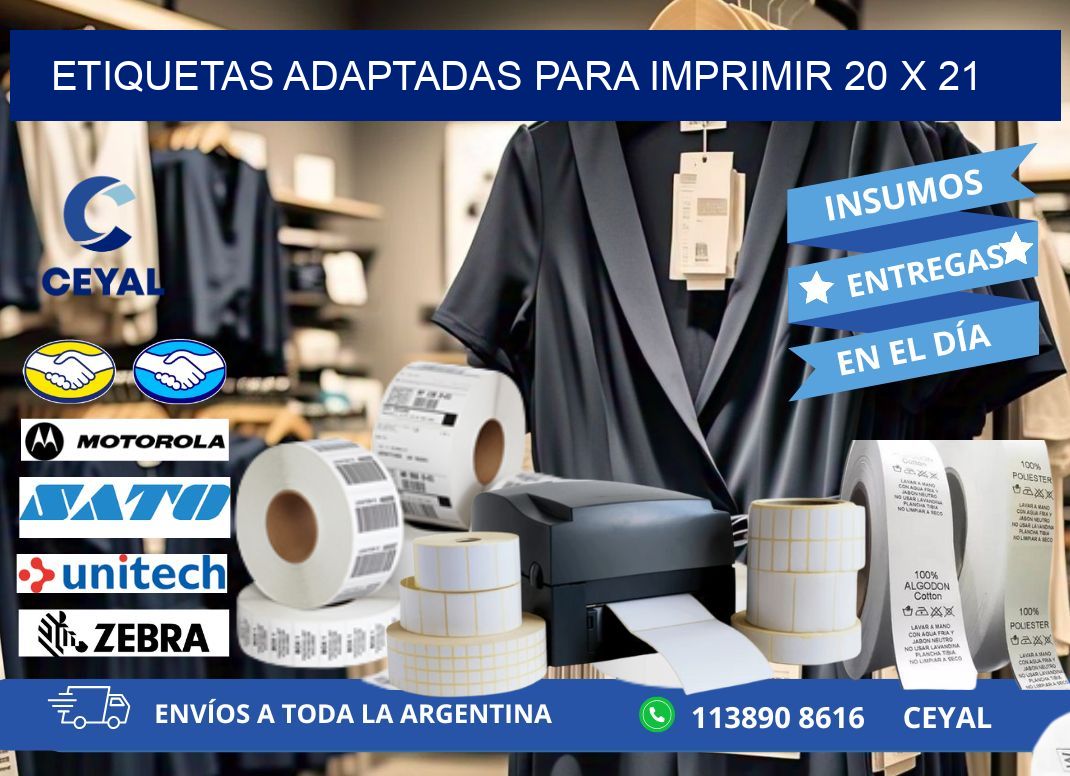etiquetas adaptadas para imprimir 20 x 21