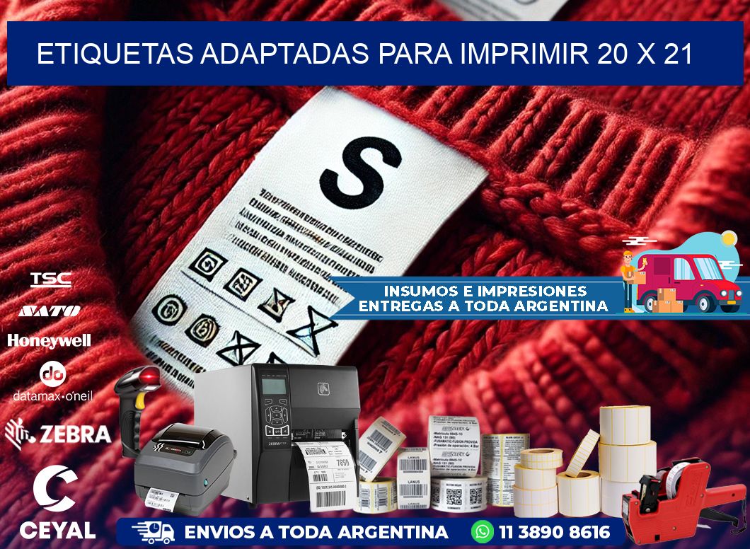 etiquetas adaptadas para imprimir 20 x 21