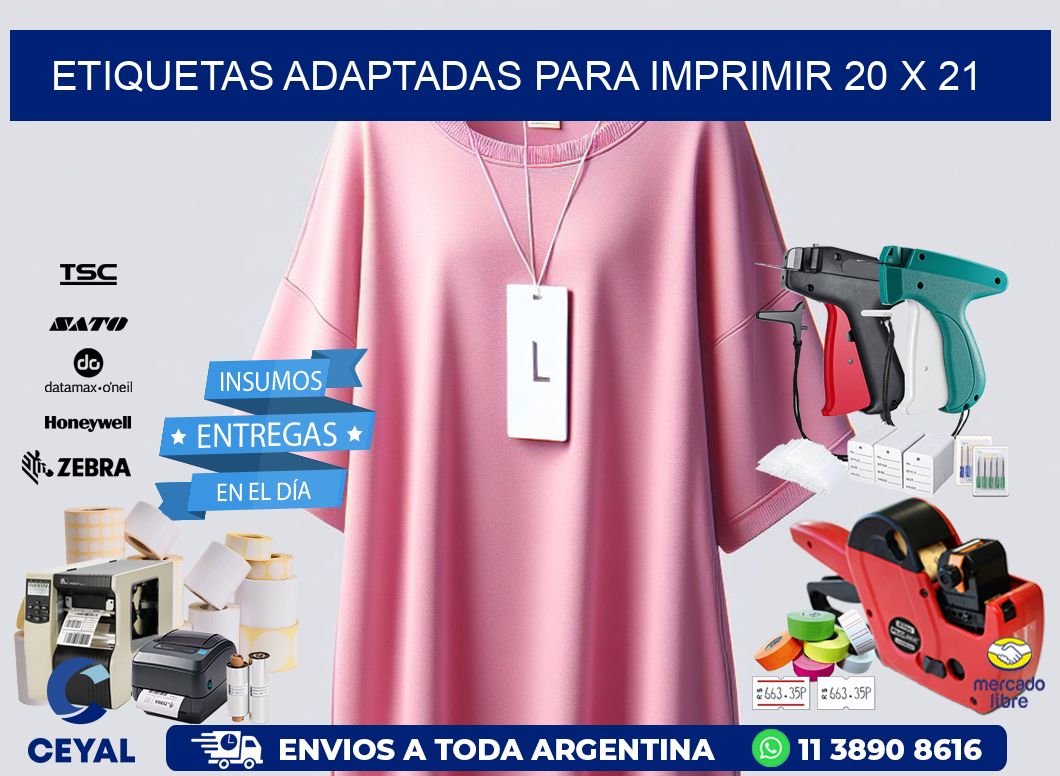 etiquetas adaptadas para imprimir 20 x 21