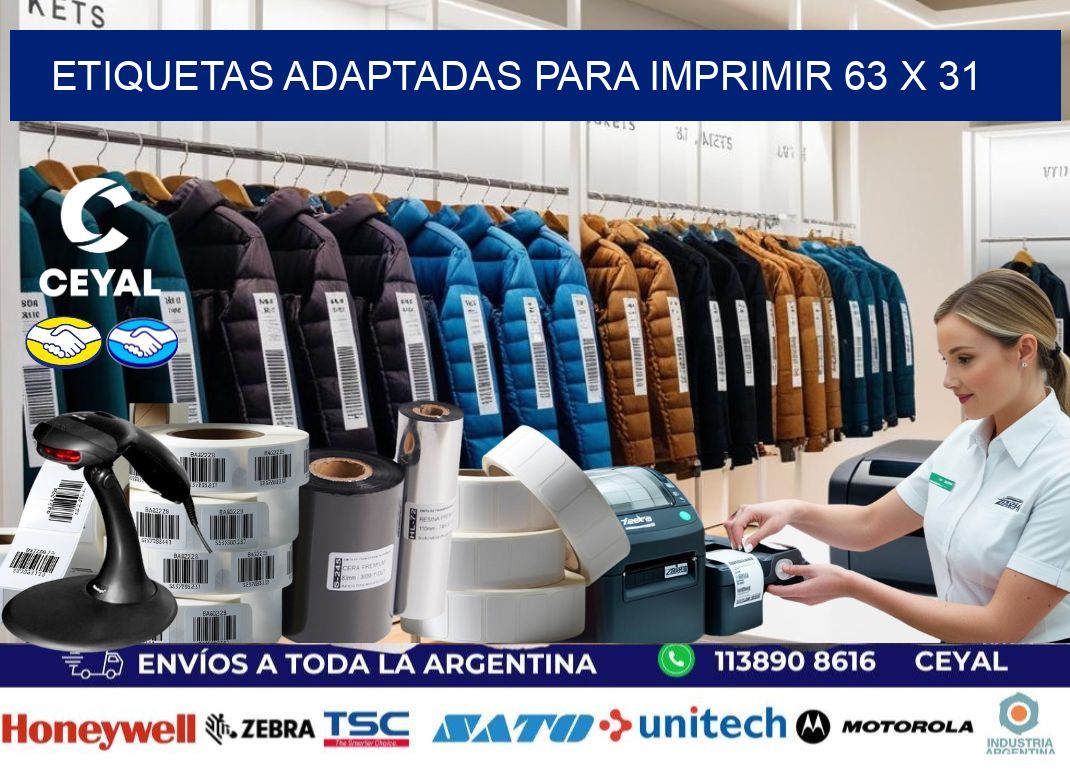 etiquetas adaptadas para imprimir 63 x 31