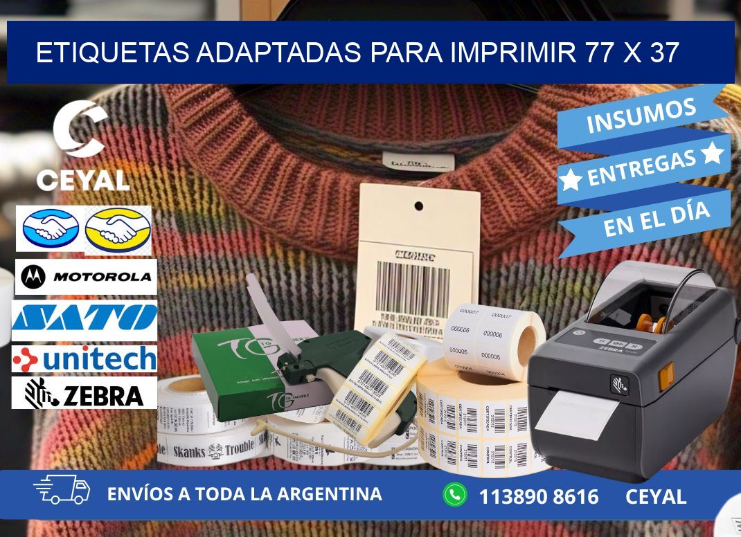 etiquetas adaptadas para imprimir 77 x 37