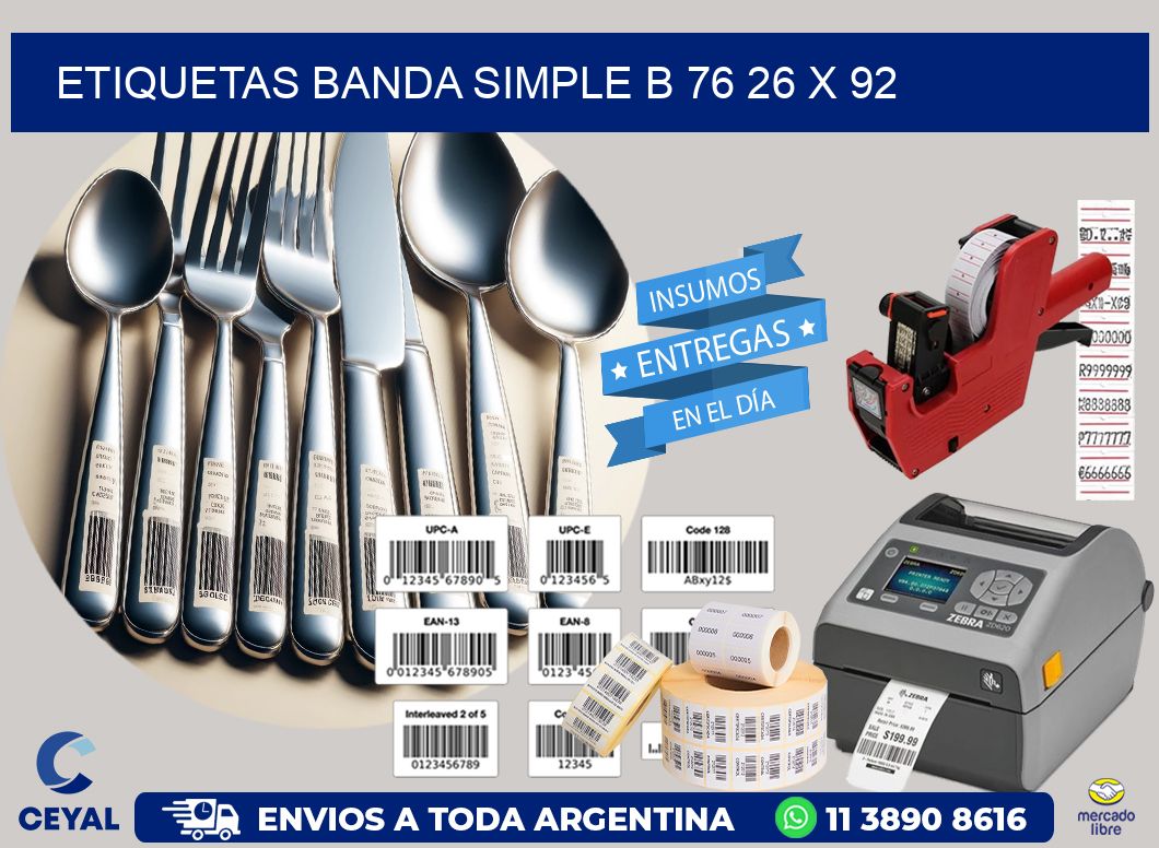 etiquetas banda simple b 76 26 x 92