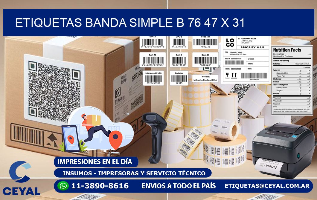 etiquetas banda simple b 76 47 x 31