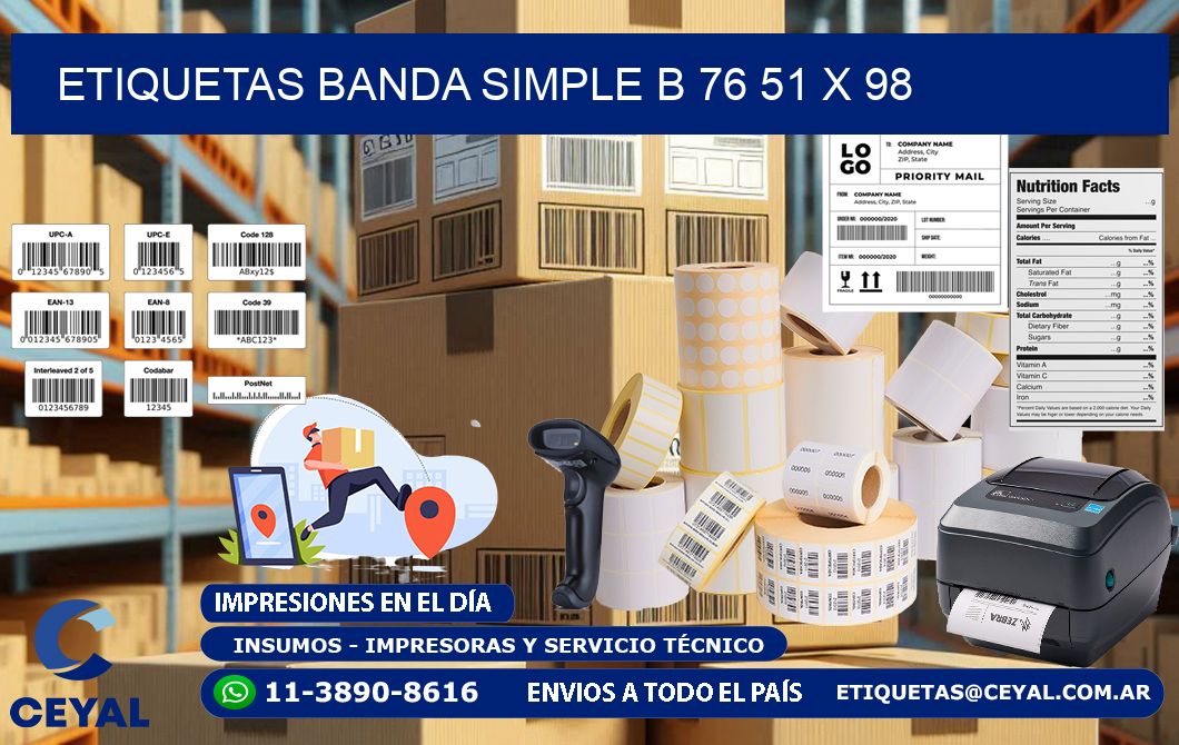 etiquetas banda simple b 76 51 x 98