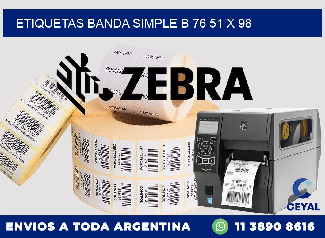 etiquetas banda simple b 76 51 x 98