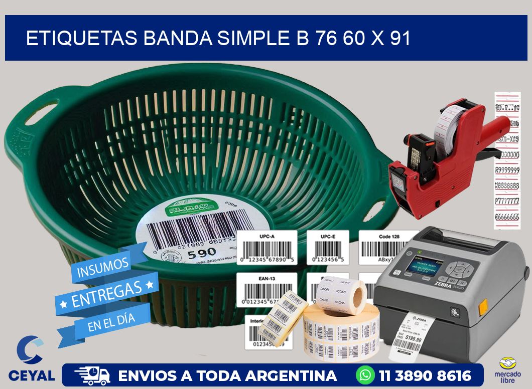 etiquetas banda simple b 76 60 x 91